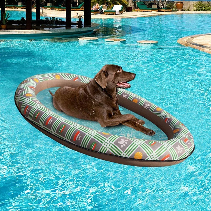 Inflatable Dog Pool Float Puppy River Raft Pet Doggie Swimming Pool Floaties Stay Dry Ride On Canvas Dog Float