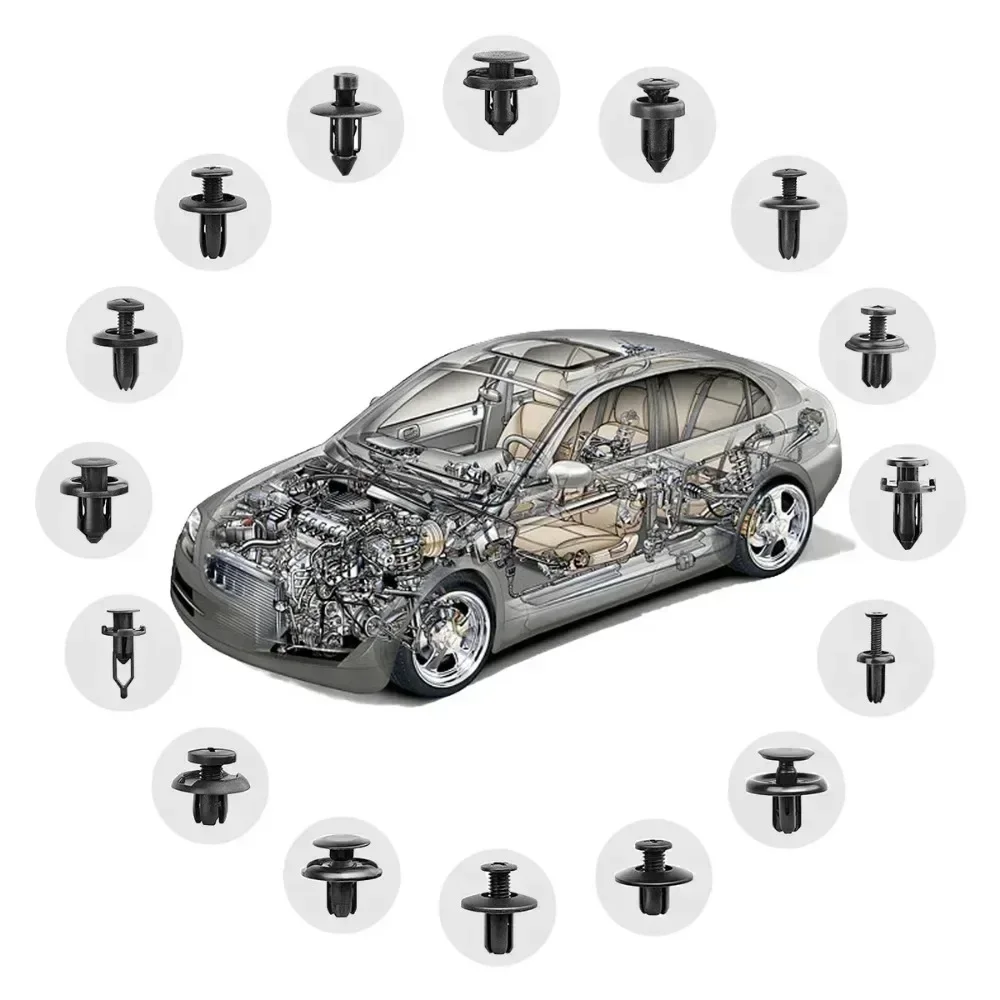 Fydun Kit 500 Pezzi Clip E Rivetti Per Auto – 30 Misze Assortite, Fermi Paraurti E Pannelli Porta, Plastica Multicolore