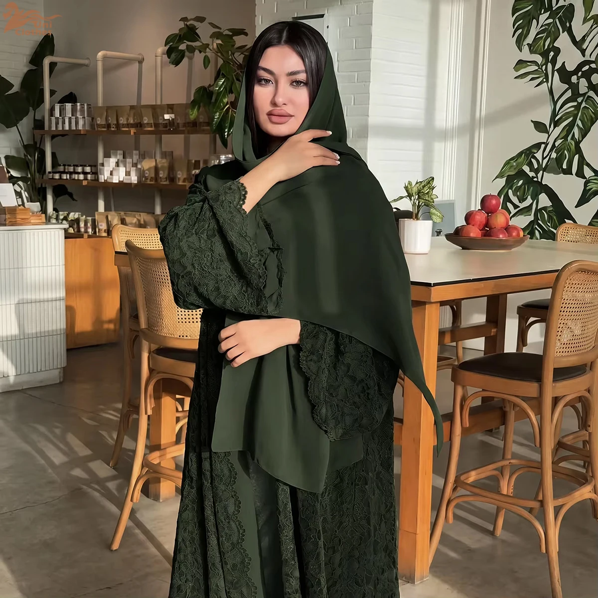 Zahraa 2026 Abaya Modest New Front Open Abaya Lace Abaya With Lining Women's Dresses Abaya Cardigan for Eid Ramadan 1