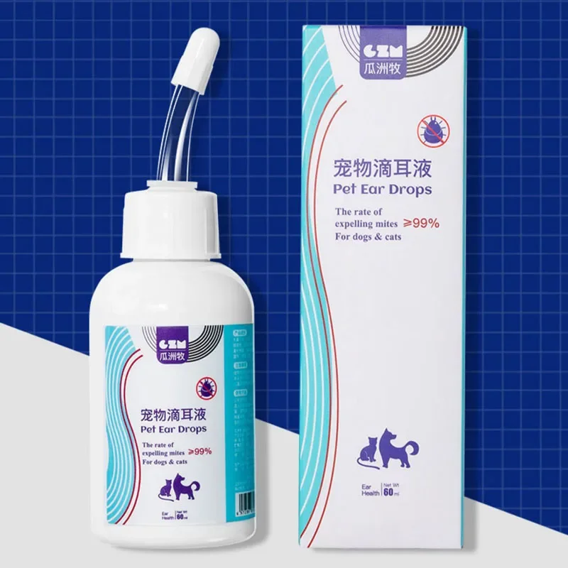 Pet Ear Drops Cat Dog Ear Cleaner Mites Removal Earwax Clean Infection Control Deodorizing Relieve Itching Dog Wash Solution pet ear drops