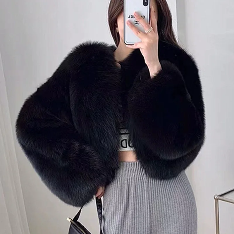 

2024 Haining Fur Autumn and Winter Whole Fur Fox Fur Coat Small Young Celebrity Short Coat