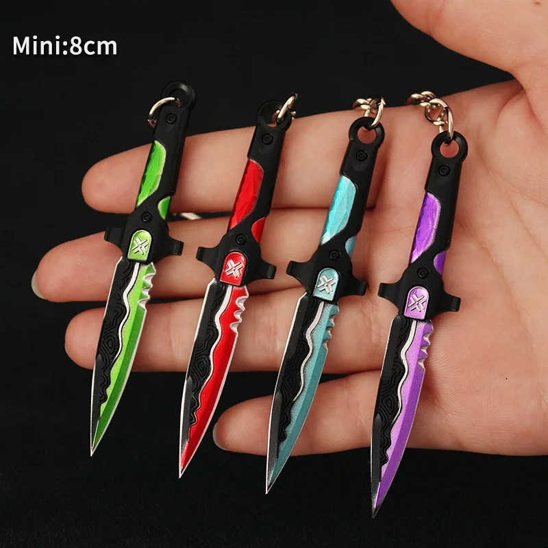 8Cm Evolvant Arma Melee Farfalla Coltello Portachiavi Ciondolo Anime Gioco Modello In Metallo Lega Karambit Spada Per Bambini Giocattoli