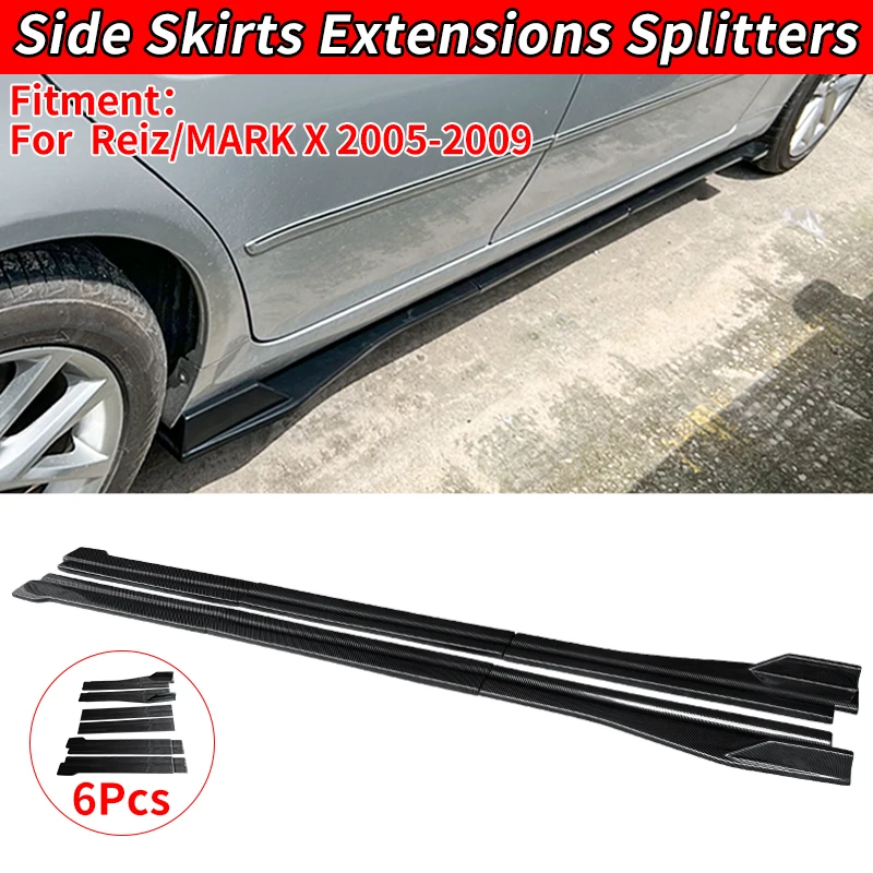 

For For Reiz/Mark X 2005 06 07 08 2009 Car Accessory Side Skirts Extension Rocker Panels Lip Wing Splitters on Bumper