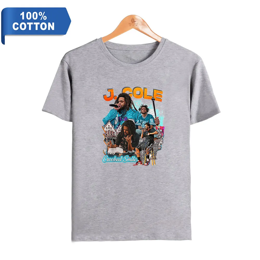 

J Cole 100% Cotton T-shirt Men Summer Short Sleeve T shirt Casual Streetwear Fashion Tee
