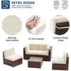 Patio Furniture Sets, 5 Pieces Modular Rattan Outdoor Patio Sectional Furniture Sofa Set, Wicker Patio Conversation Set 4