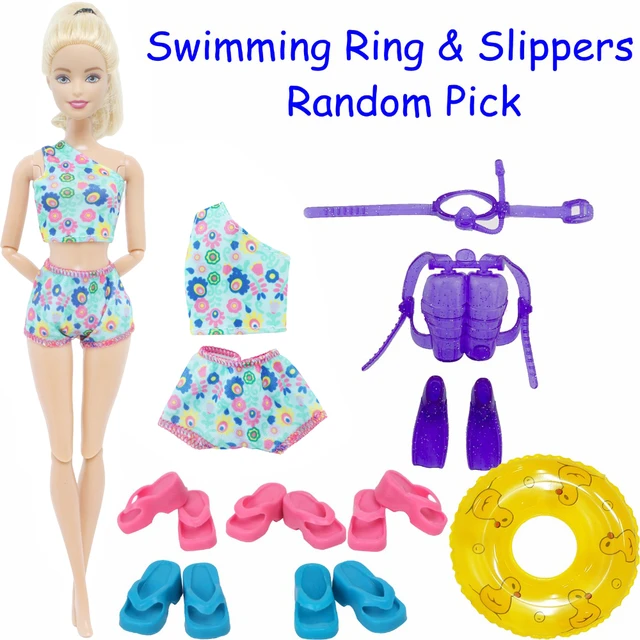 8 Pcs /Lot = 1x Swimsuit Bikini + 1x Random Swim Ring + 5x Random