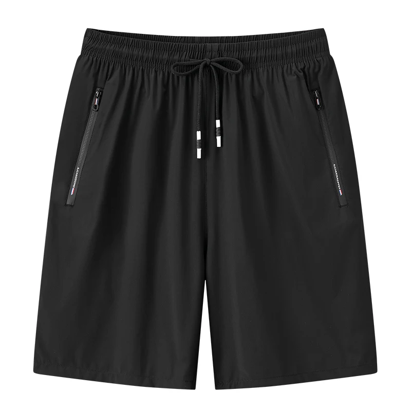 Fashion Basic Solid Color Knee Pants Summer New Youthful Vitality Loose Straight Men's Clothing Elastic Drawstring Casual Shorts