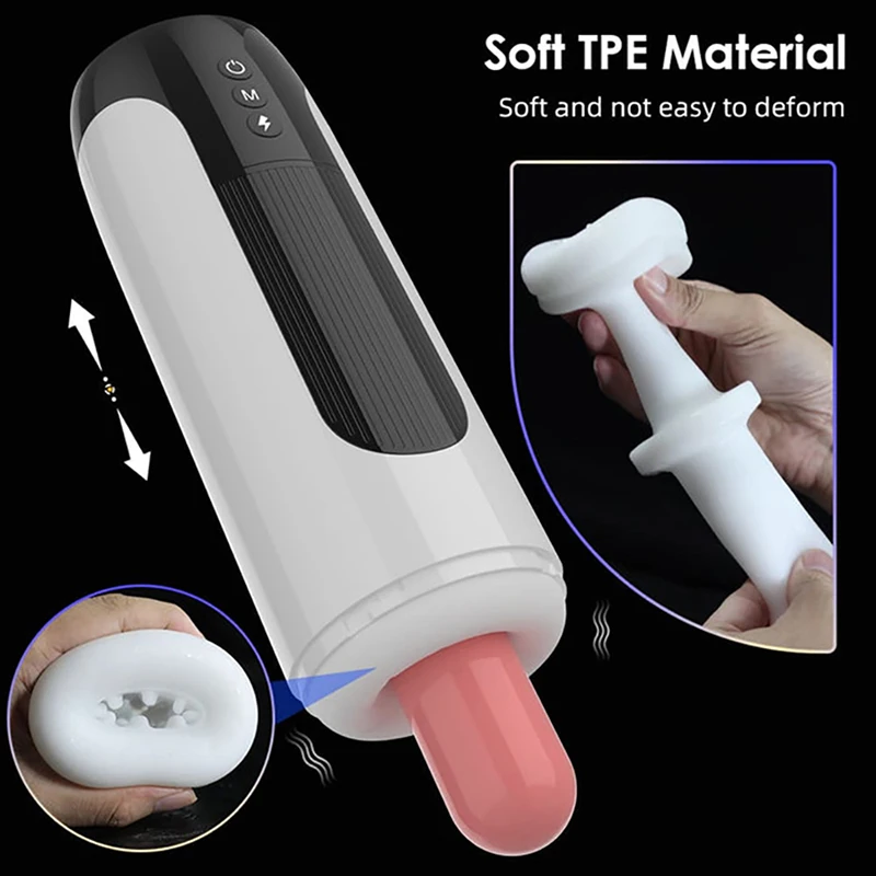 Electric Wearable Telescopic Masturbator Cup For Men Vibration_voghion.com