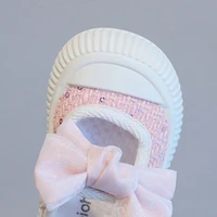 Spring New Children Students Soft Sole Casual Shoes Fashion Bow Girls Baby Anti Kick Shoe Princess Kids Breathable Canvas Shoes 6