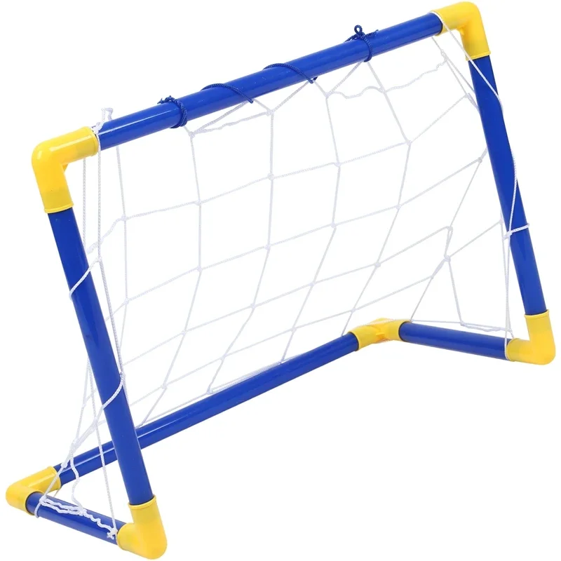 Indoor mini folding football soccer ball goal post net set pump kids sport outdoor home game toy child birthday gift plastic
