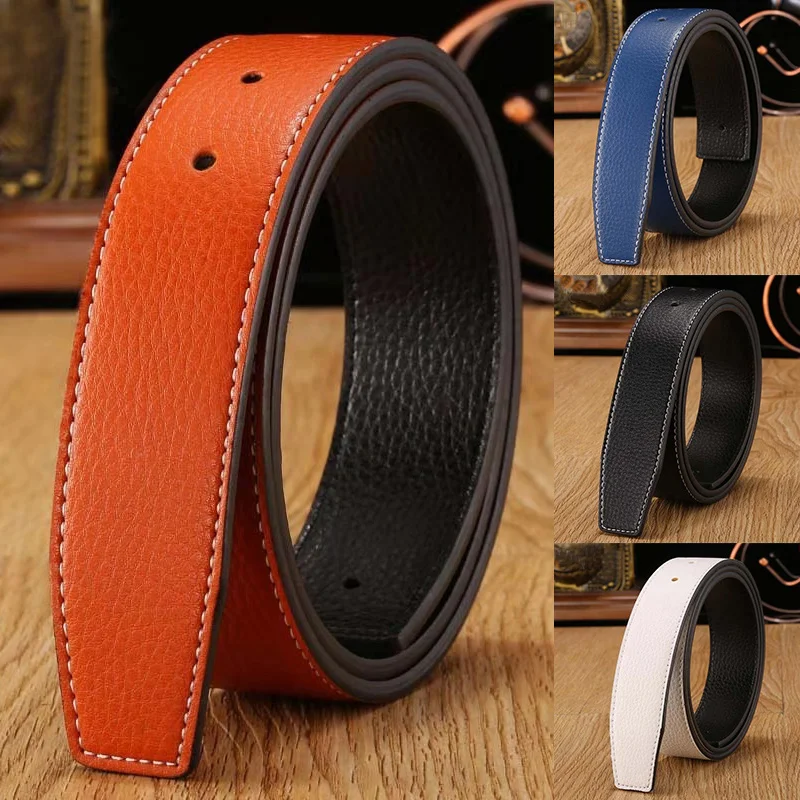 Replacement Men's Belt Strap Durable 38mm Genuine Leather No Buckle Hot ...