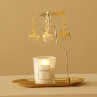 Tray Rotating Candlestick Scented Candle Romantic Walk Horse Lamp European Windmill Creative Swing Birthday Wedding Gift 4