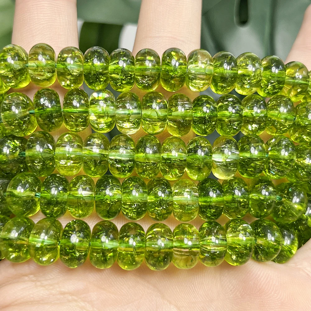 Peridot Schnee gebrochene Kristallglasperlen 6x10mm Rondelle lose Distanzperlen für Schmuckherstellung DIY Armband Halskette 15'' – Detail 6