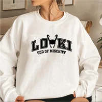 Loki God of Mischief Sweatshirt Loki Inspired Sweater Unisex Long Sleeve Crewneck Sweatshirts Graphic Hoodies Superhero Pullover 2