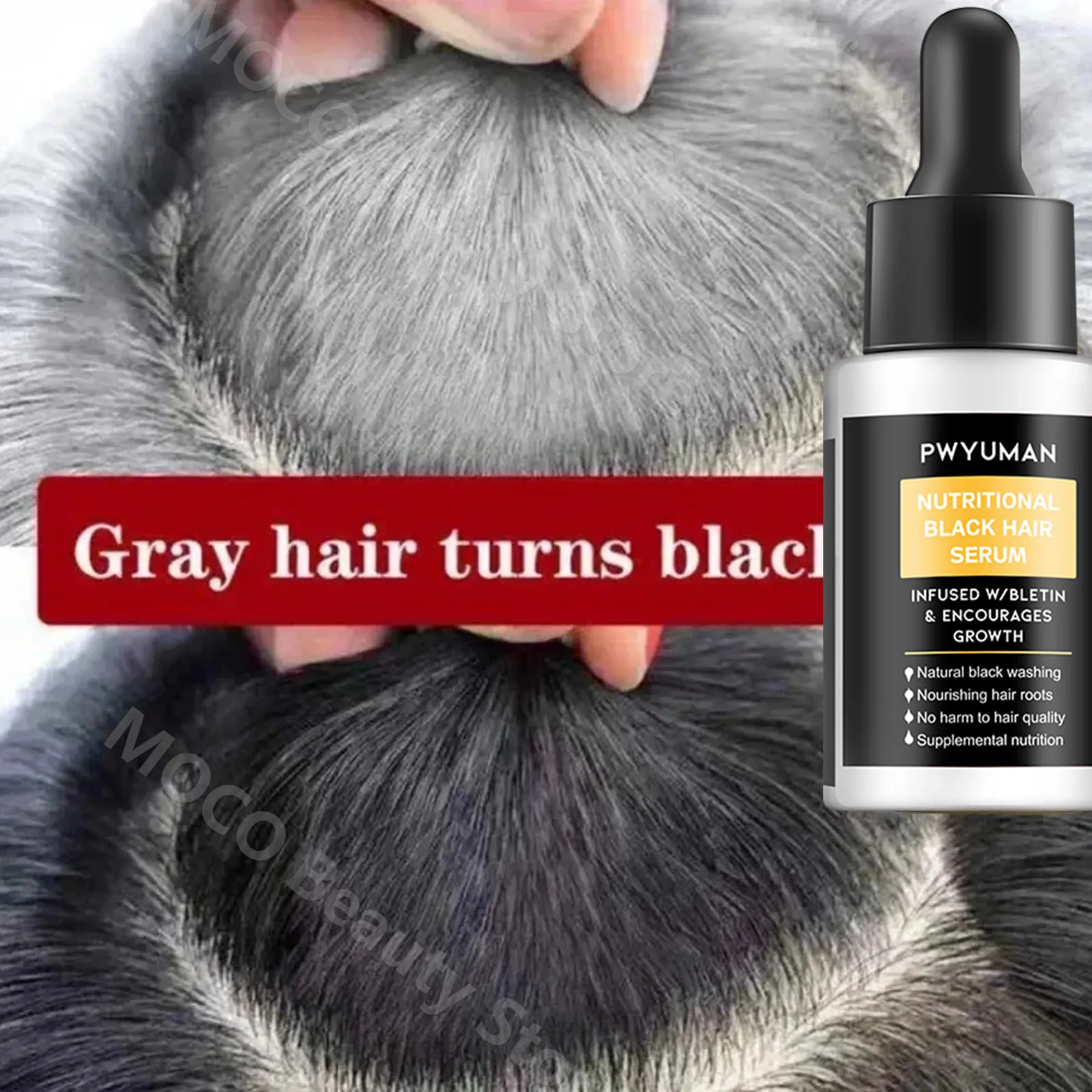Gray White Hair Treatment Serum Liquid White To Black Natural Color Repair Products Anti Loss Nourishing Hair Care For Men Women