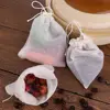 Reusable Tea Filter Food Packing Bags Unbleached Muslin Bag Sachet Bag Cotton Pouch Drawstring Bags 2