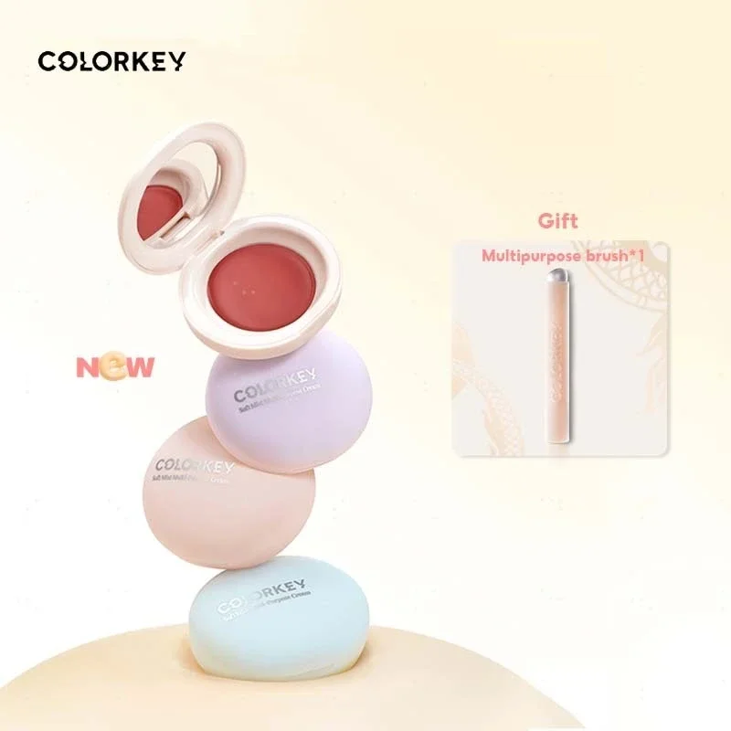 

COLORKEY Multi-purpose Blush Cream, Eye-shadow, Blush and Lipstick 3 in 1Soft and Easy to blend 2.5g