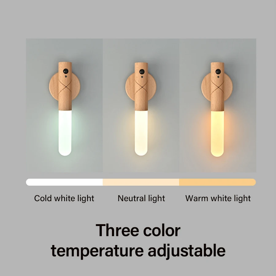 LED USB Night Light Magnetic Wall Lamp Intelligent Light Sensor Control Night Light Closet Light Home Bedroom Table Move Lamp 3