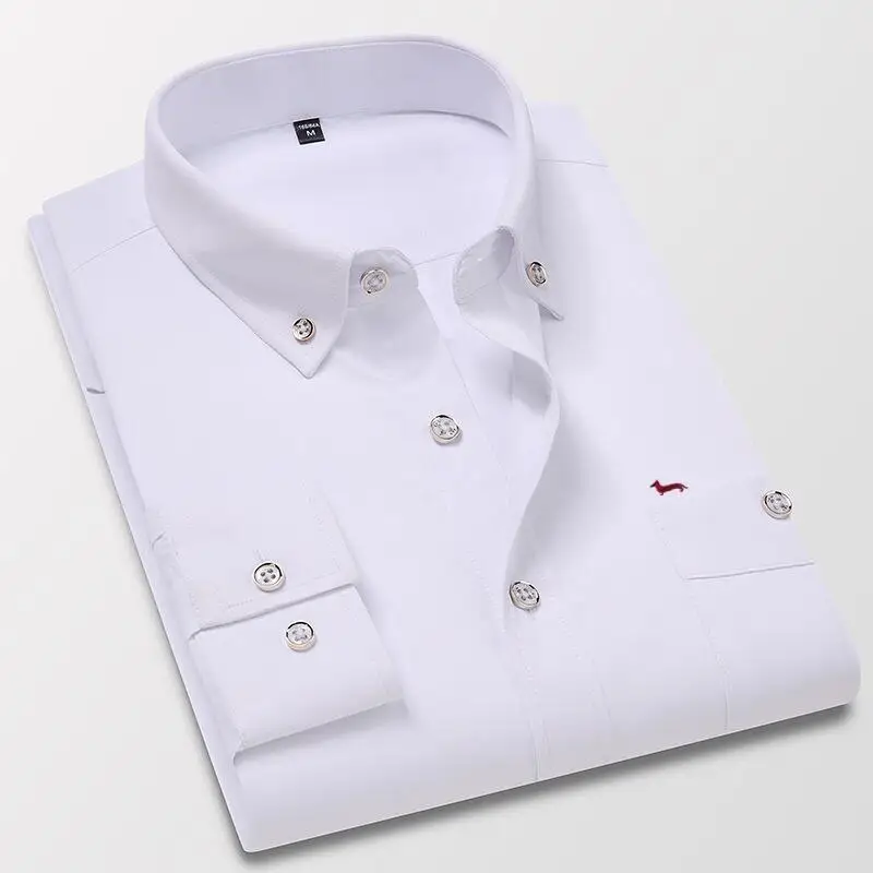 Dress Shirts Men Business Long Sleeve Slim Fit