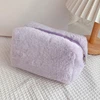 1 Pc Solid Color Fur Makeup Bag for Women Soft Travel Cosmetic Bag Organizer Case Young Lady Make Up Case Necessaries 6