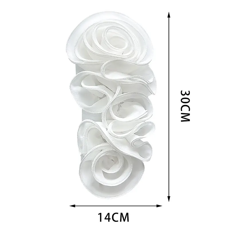3D Floral DIY Chest Flower Sewing Applique for Wedding Dress Decoration Handmade Big Flower Pleated Patch Dresses Accessories