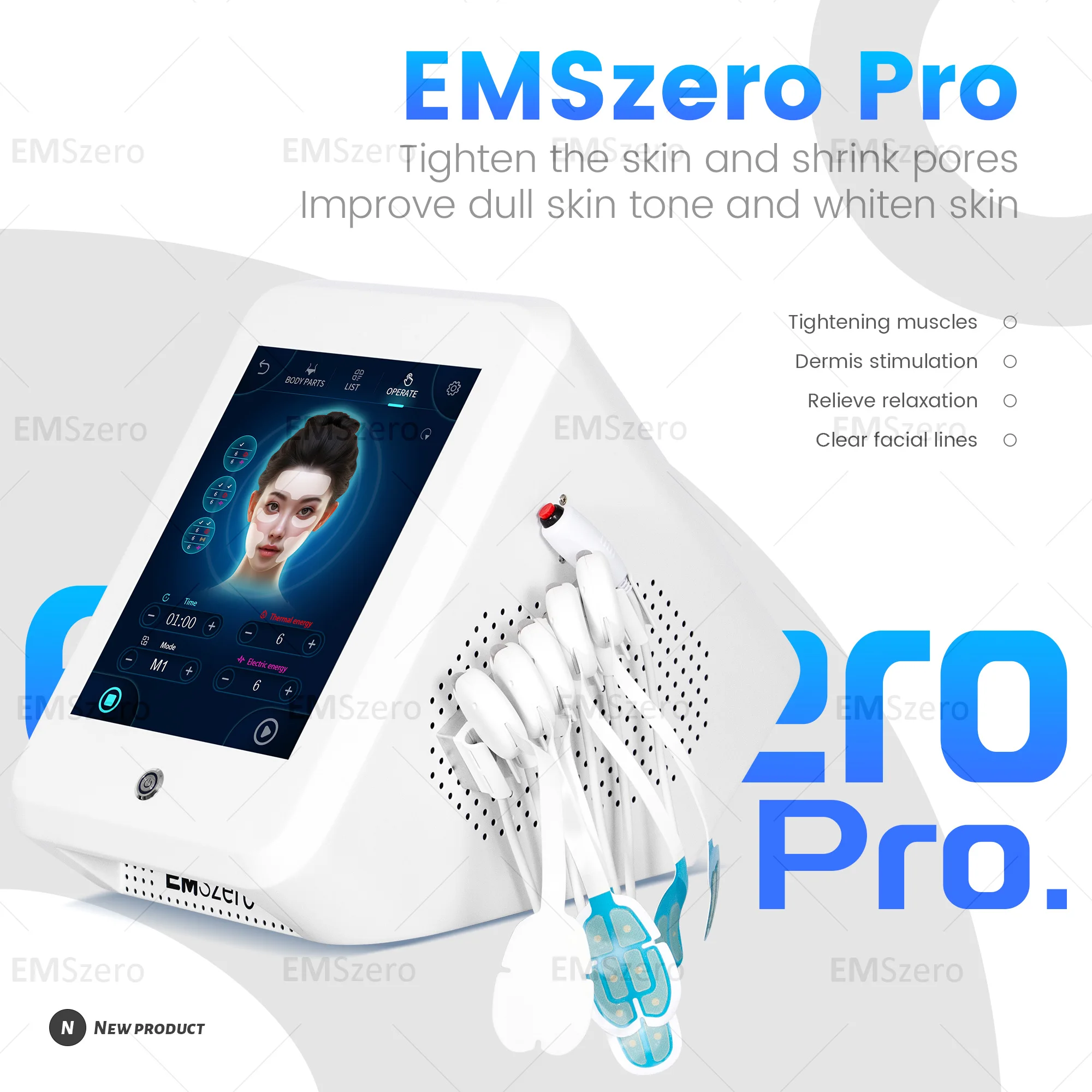 Professional Facial Electrical Stimulation Ems RF Lifting Machine Massager