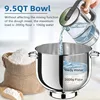 9.5 Qt Stand Mixer, 10-Speed Tilt-Head Food Mixer, Vezzio 660W Kitchen Electric Mixer with Stainless Steel Bowl, Blue 5