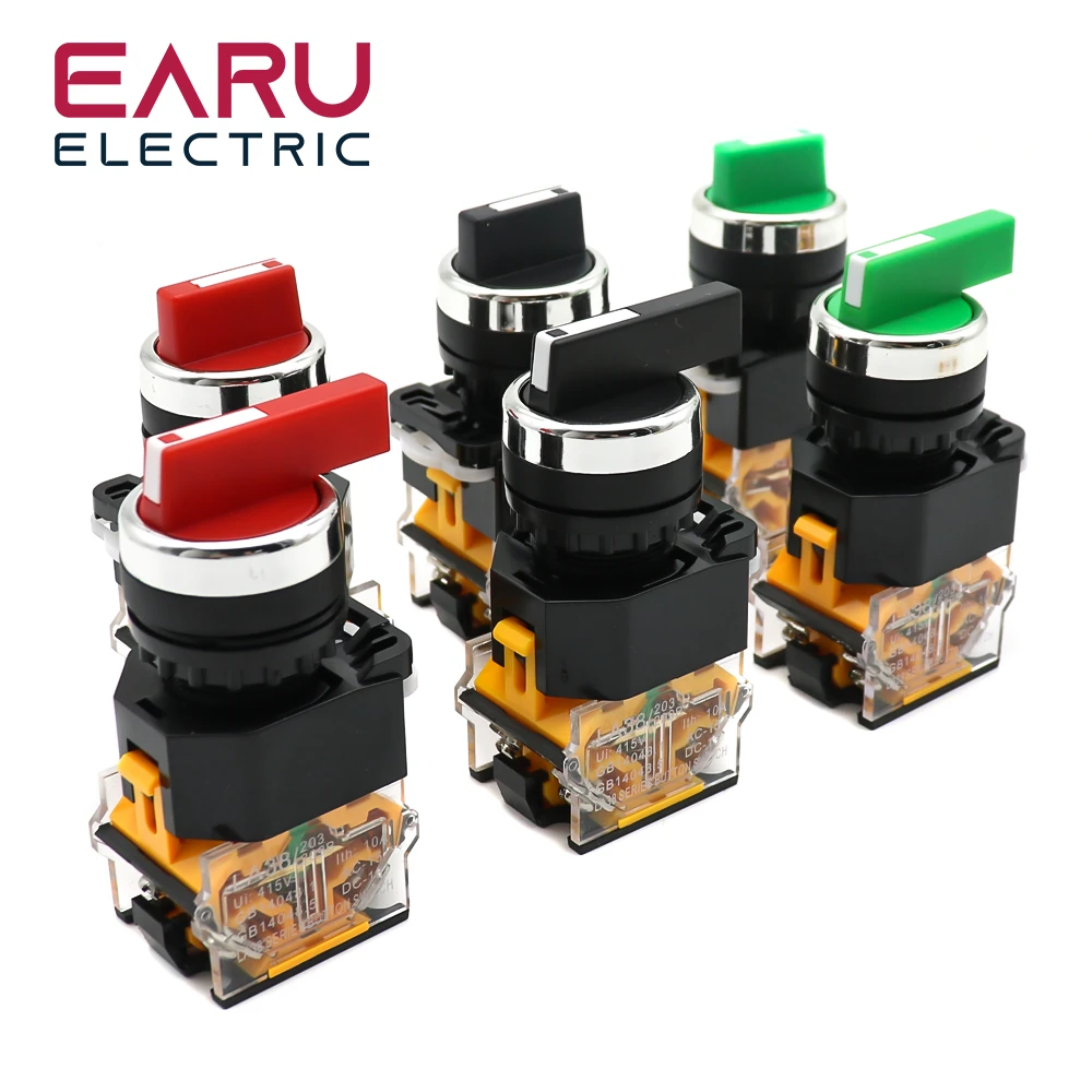 22mm Selector Knob Rotary Switch Latching Momentary 2no 1no1nc 2 3 ...