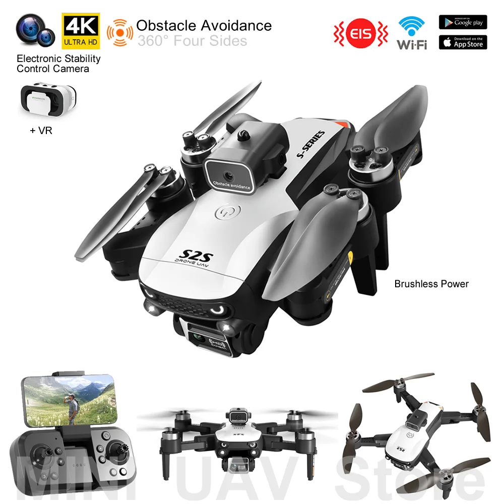 S2S Easy Fly Mini Vr Drone 4K Brushless Rc Elicotteri Con Telecamera Di Controllo Elettronico Della Stabilità Evitamento Degli Ostacoli Del Flusso Ott