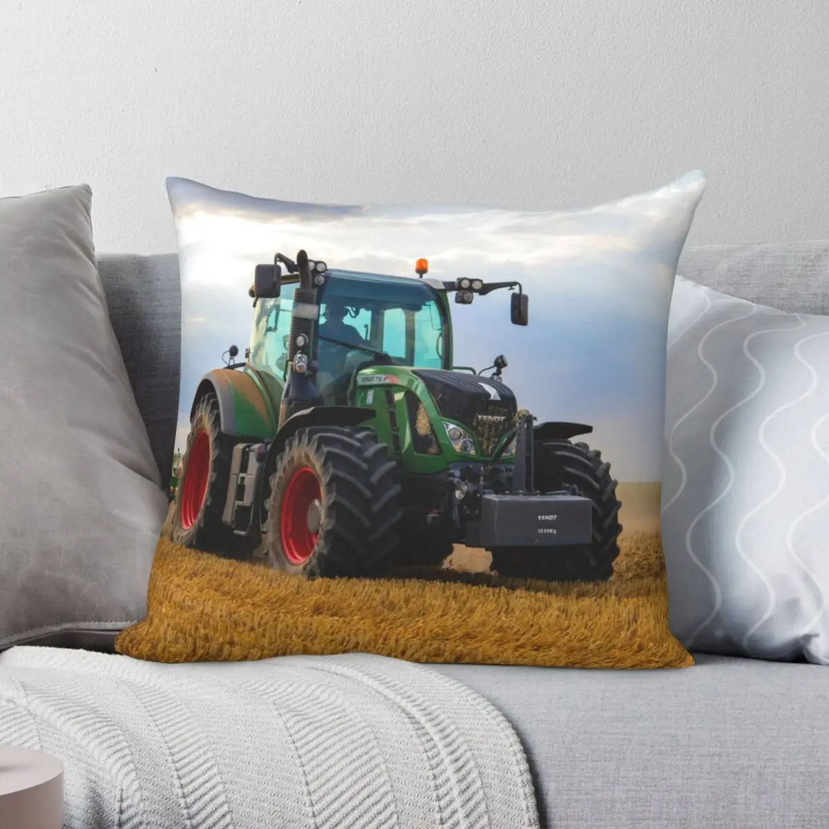

Чехол для подушки трактора, полиэстеровый льняной бархатный креативный чехол на молнии, декоративный чехол для подушки, чехол для кровати 45x45