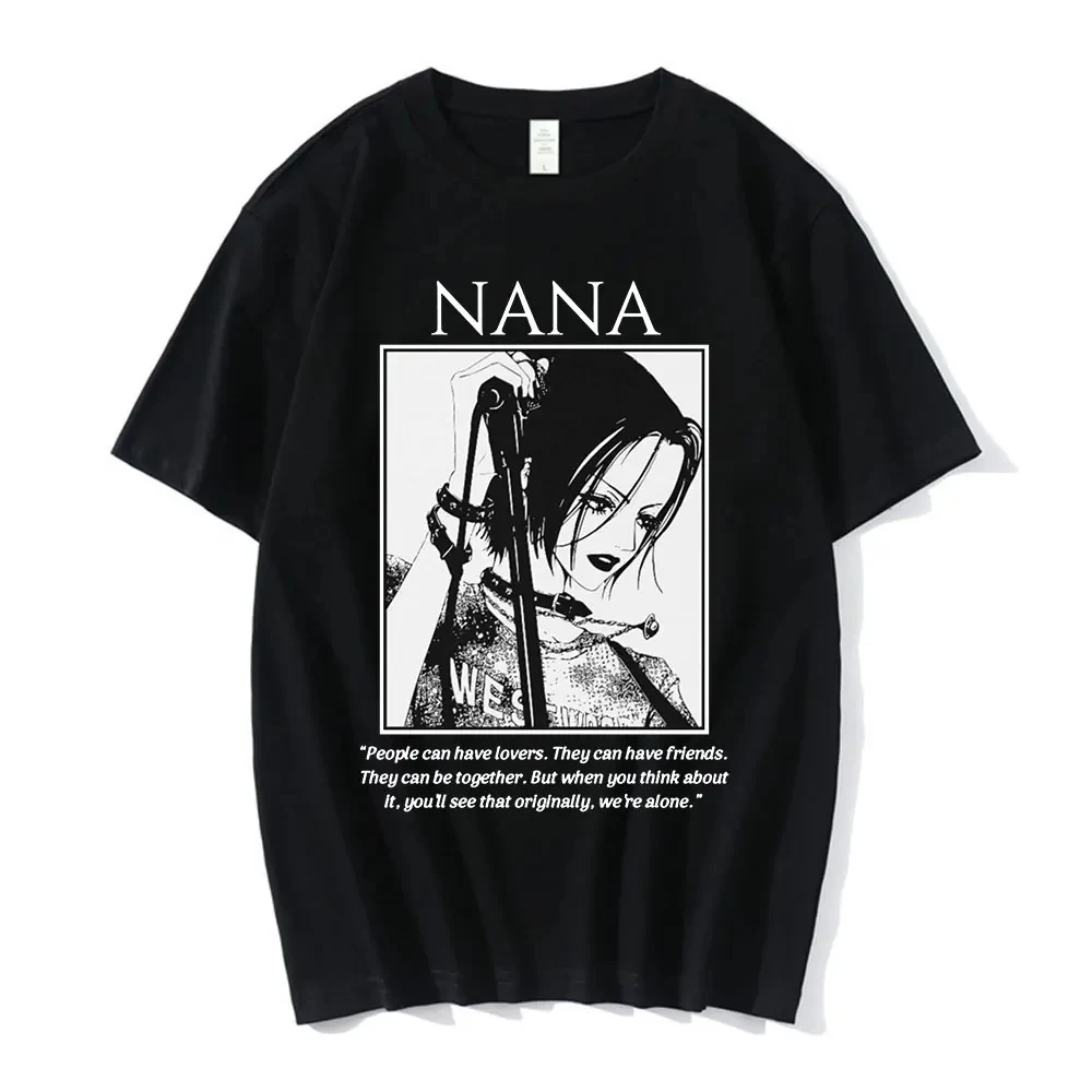 男性と女性のためのナナ認定アニメプリントTシャツ,半袖,綿