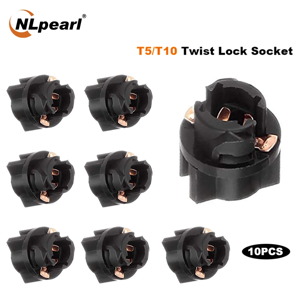 

NLpearl10X Signal Lamp T5 Led Twist Socket PC74 T10 Led W5W 174 PC194 Instrument Panel Cluster Socket Lamp Holder Base 192 168