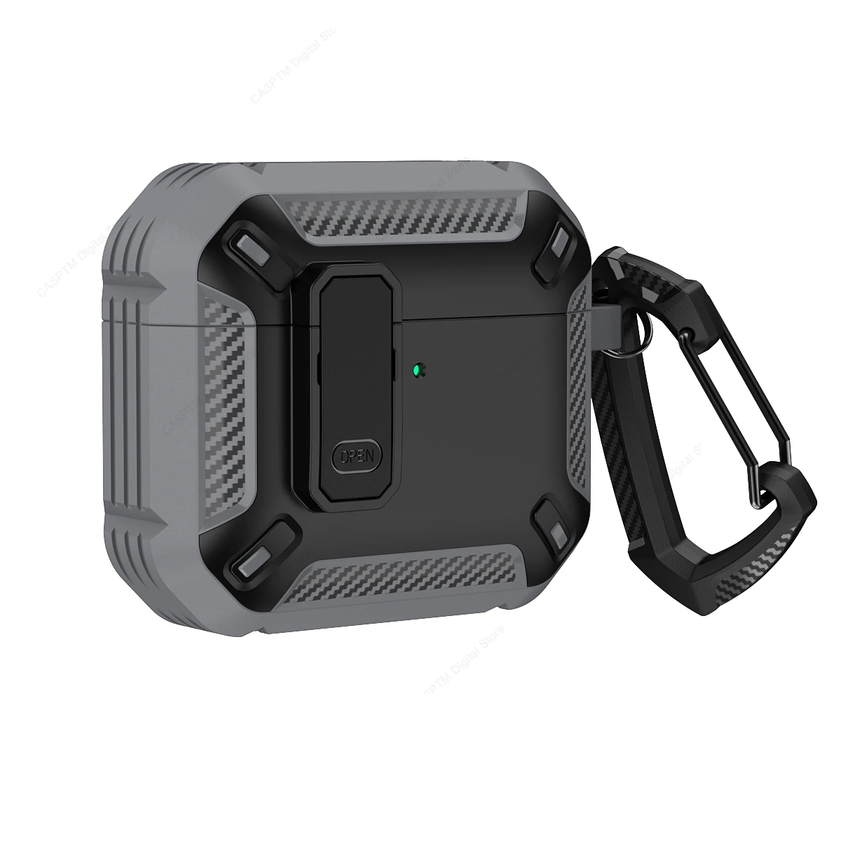 Enhanced Security Lock Case for AirPods - Durable TPU & PC Protective Earphone Cover with Hook