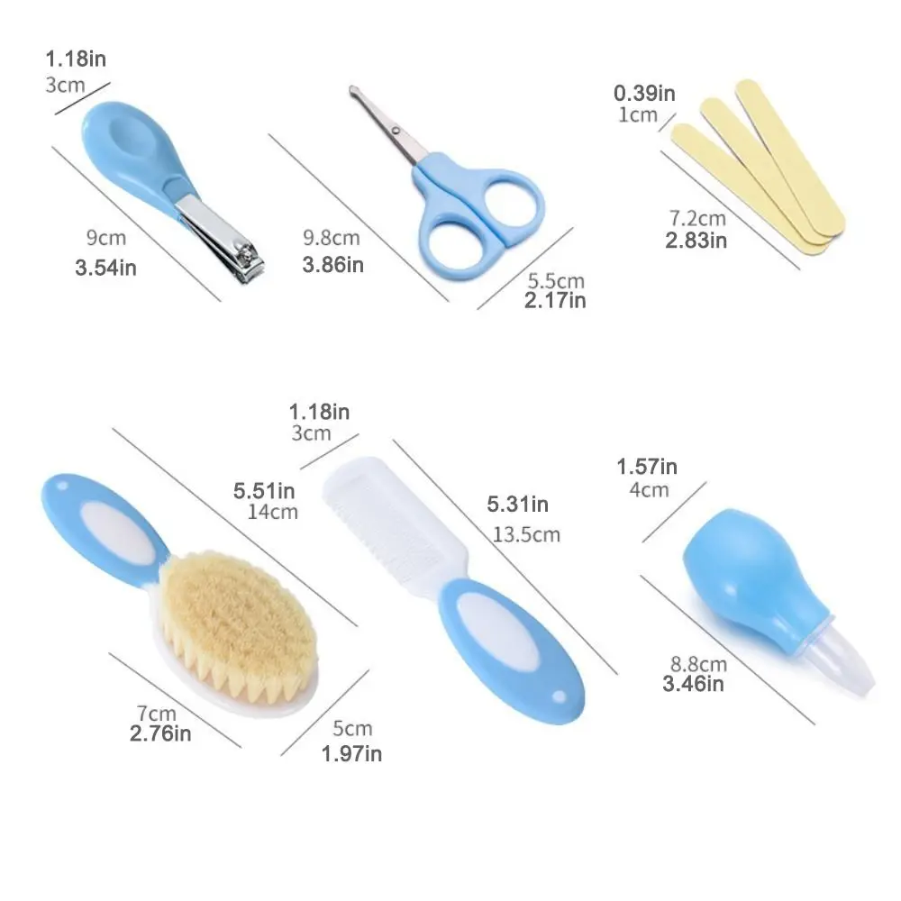 Portable Head Comb Baby Care Kit Nail Clipper Sharpener Nursery Care Set Brush Tool Package Newborn Cleaning Supplies Baby