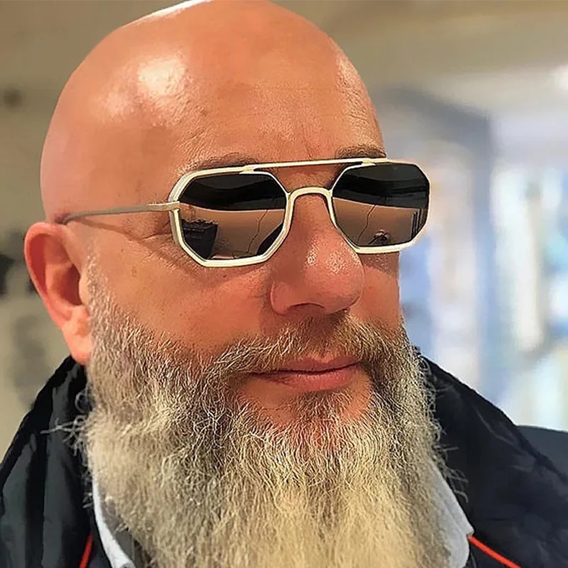 

2022 винтажные маленькие квадратные многоугольные солнцезащитные очки в стиле стимпанк для мужчин новые модные солнцезащитные очки для вождения из сплава серебристо-серые женские затемненные