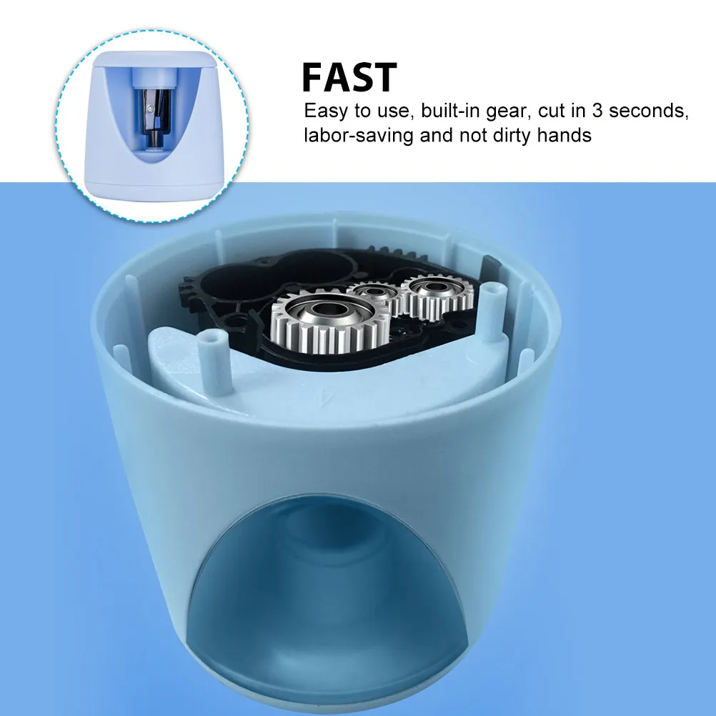 전기 연필깎이 어린이를위한 자동 작동 학생 학교 문구 휴대용 플라스틱 수직 연필깎이