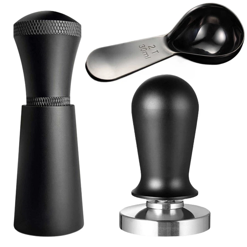 

3 PCS Espresso Dispensing Tool Spring-Loaded Coffee Tamper As Shown With Flat Base For 58Mm Portable Filters