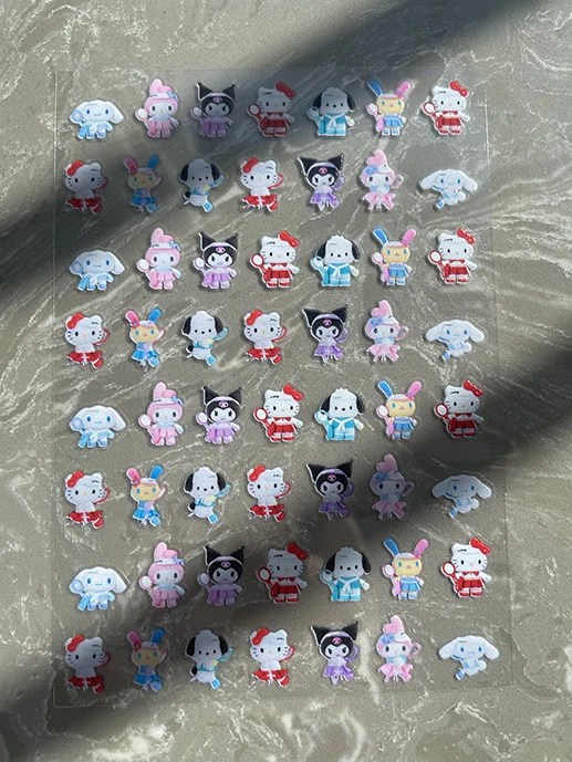 방수 1pcs Pvc 미니 헬로키티 문구 스티커 네일 아트 장식 노트북 병 상자 전화 케이스 키보드 친구 선물
