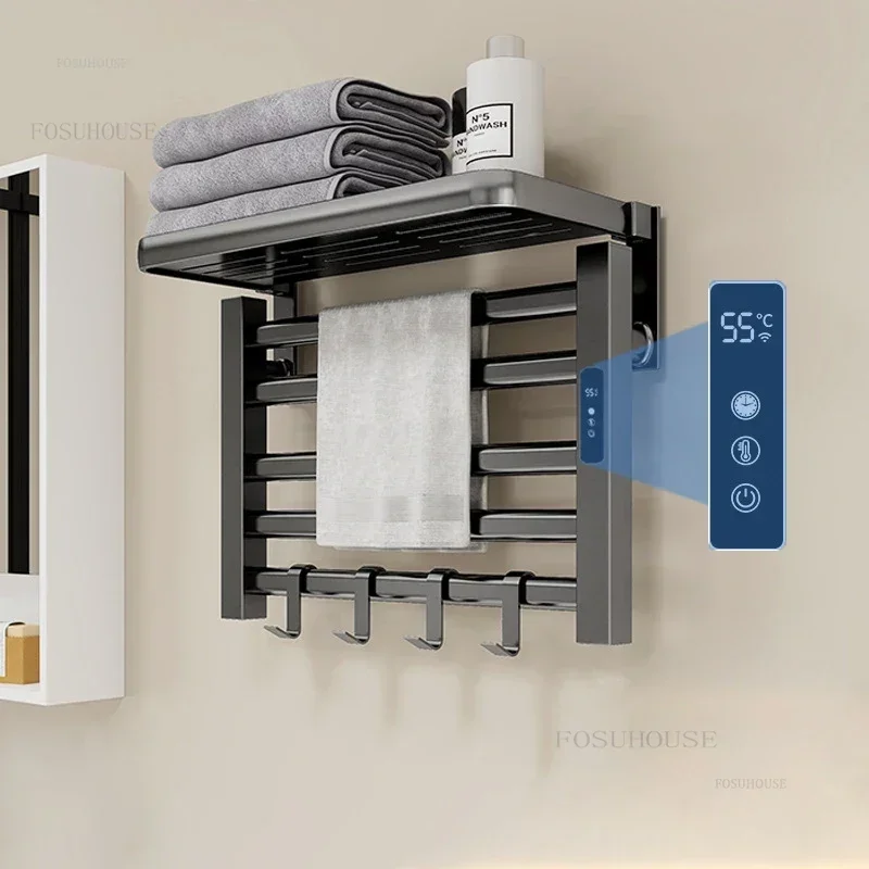 

Smart Towel Warmers Bathroom Electric Heated Towel Rail Bathroom Bathroom Shelf Constant Temperature Drying Electric Towels Rack