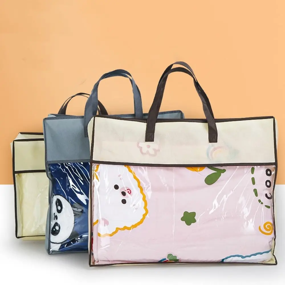 Quilt Storage Bag Dustproof Zip Storage Bag Non-Woven Waterproof Quilts Storage Pillow Organizer 4