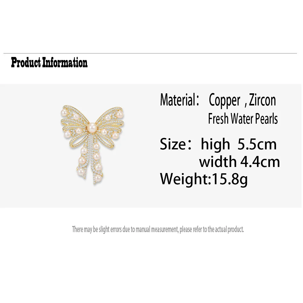 Fashion Women Bowknot Brooches Pearl Crystal Badges Classic Metal Rhinestone Bow Pins for Lady Party Wedding Jewelry Accessories