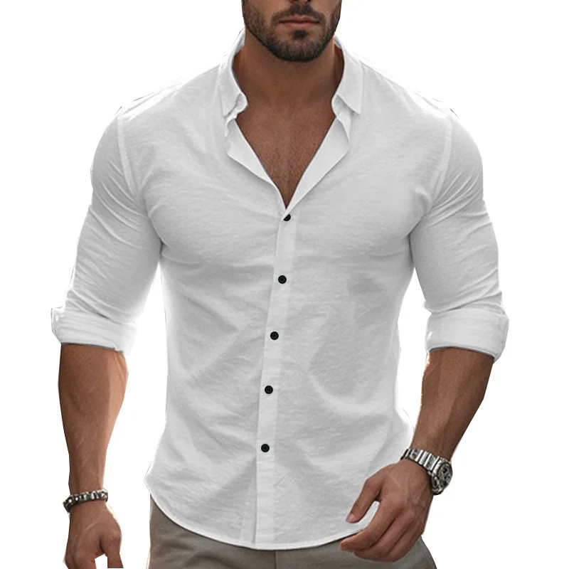 Linen Long Sleeve Summer Shirts for Men