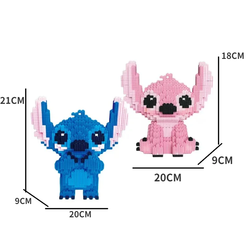 21CM Cute Stitch Building Block Toys Small Particle Bricks DIY 3D Model Assembly Children's Building Block Toys Birthday Gift - 6