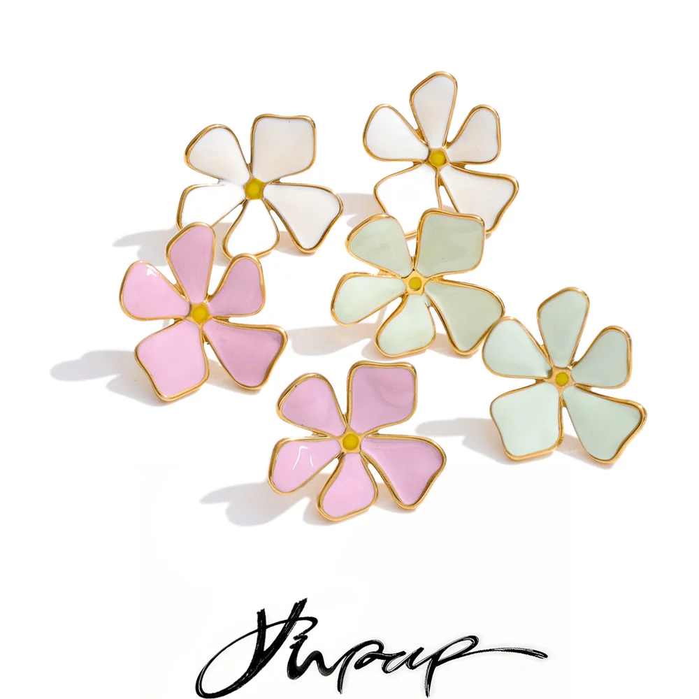 Yhpup Jewelry Stainless Steel Cute Y2K White