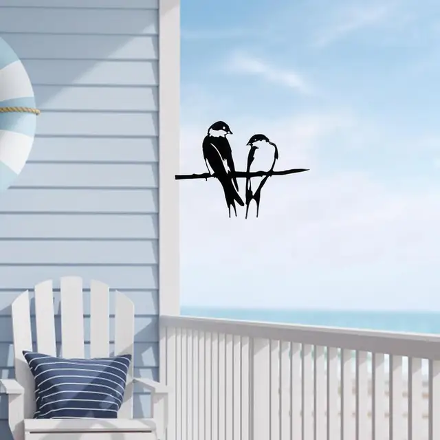 Madár Sziluett Fémkert Fecske Tét Dekoratív Udvari Madarak Kültéri Fa Terasz Dekoráció - Image 5