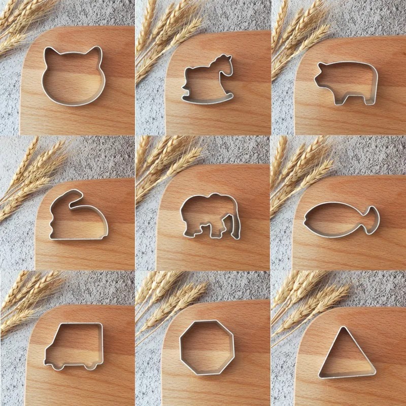 Cute Cat Cookie Cutters Small Stainless Steel Cat Cookie Mold Mini Rabbit Animal Cartoon Molds Cooking Cutter for Cookies