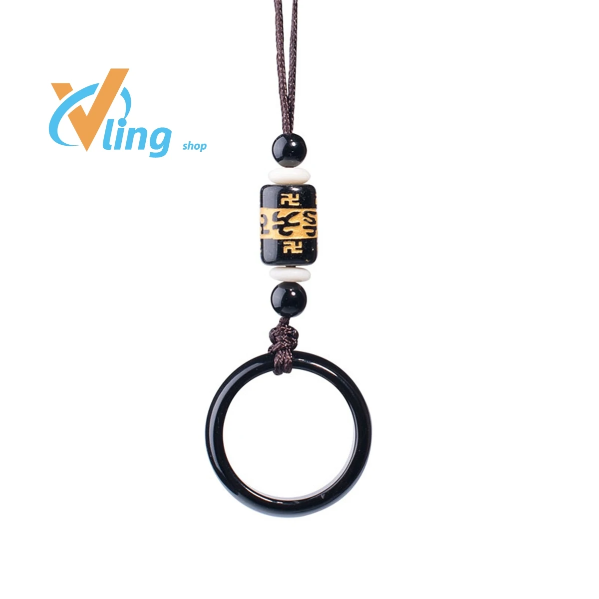 Mobile Phone Chain Manufacturer Wholesale Agate Ring   Chalcedony  Simple Versatile Charm Fashion   Buckle Pendant Bag Hanging