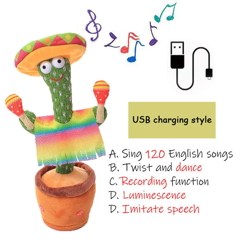 2022 Dancing Cactus Speak Electronic Plush Toys Twisting Singing Dancer Talking Novelty Funny Music Christmas Gifts Bluetooth 