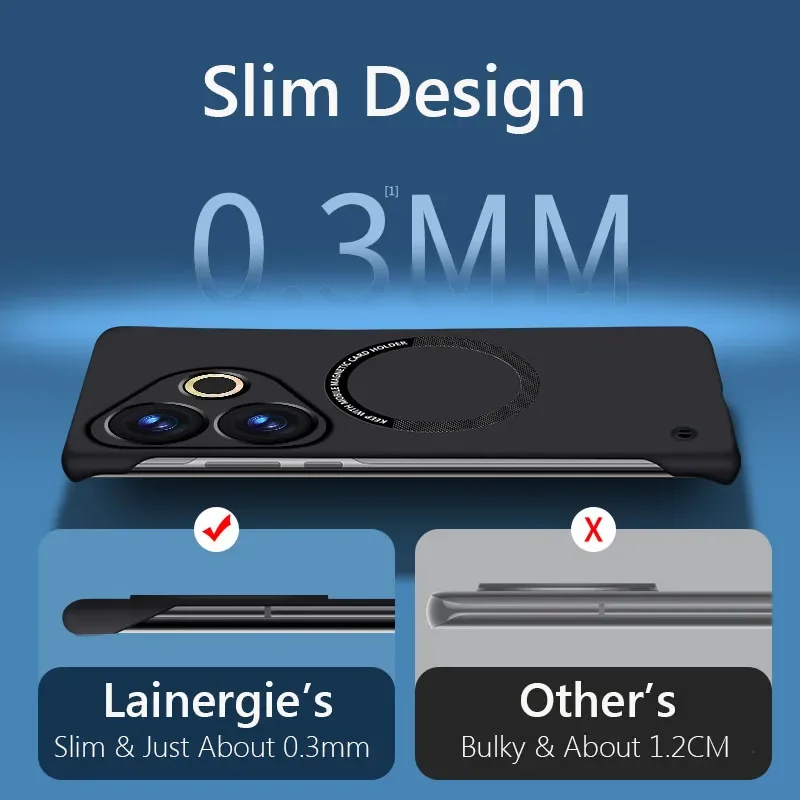 Magnetic Frameless Hard Matte Case with Wireless Charging Support