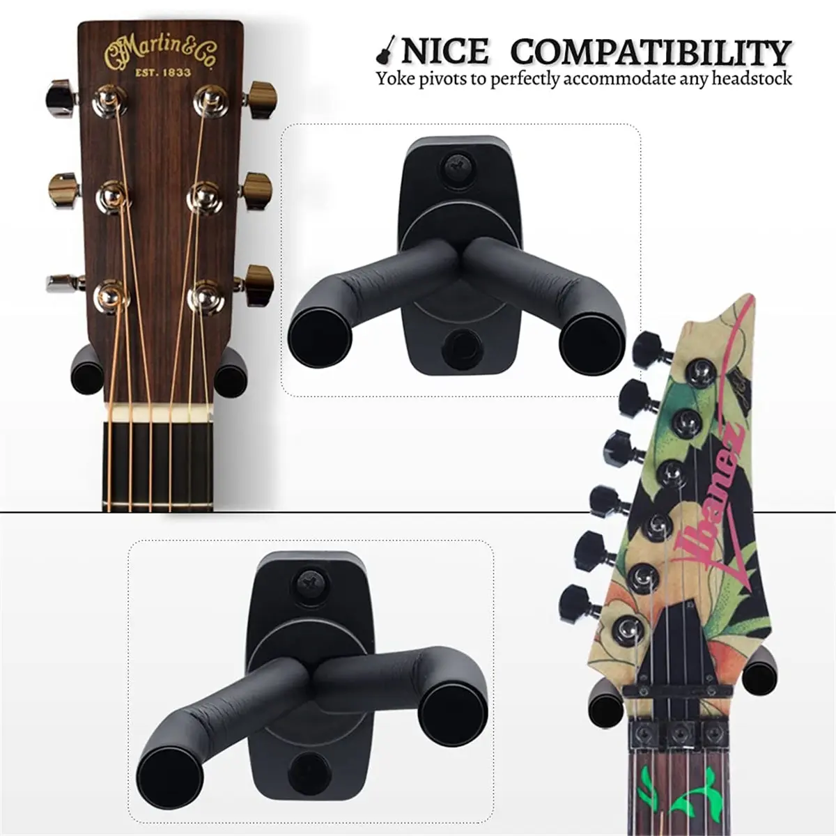 Universal Black Guitar Wall Mount Hanger